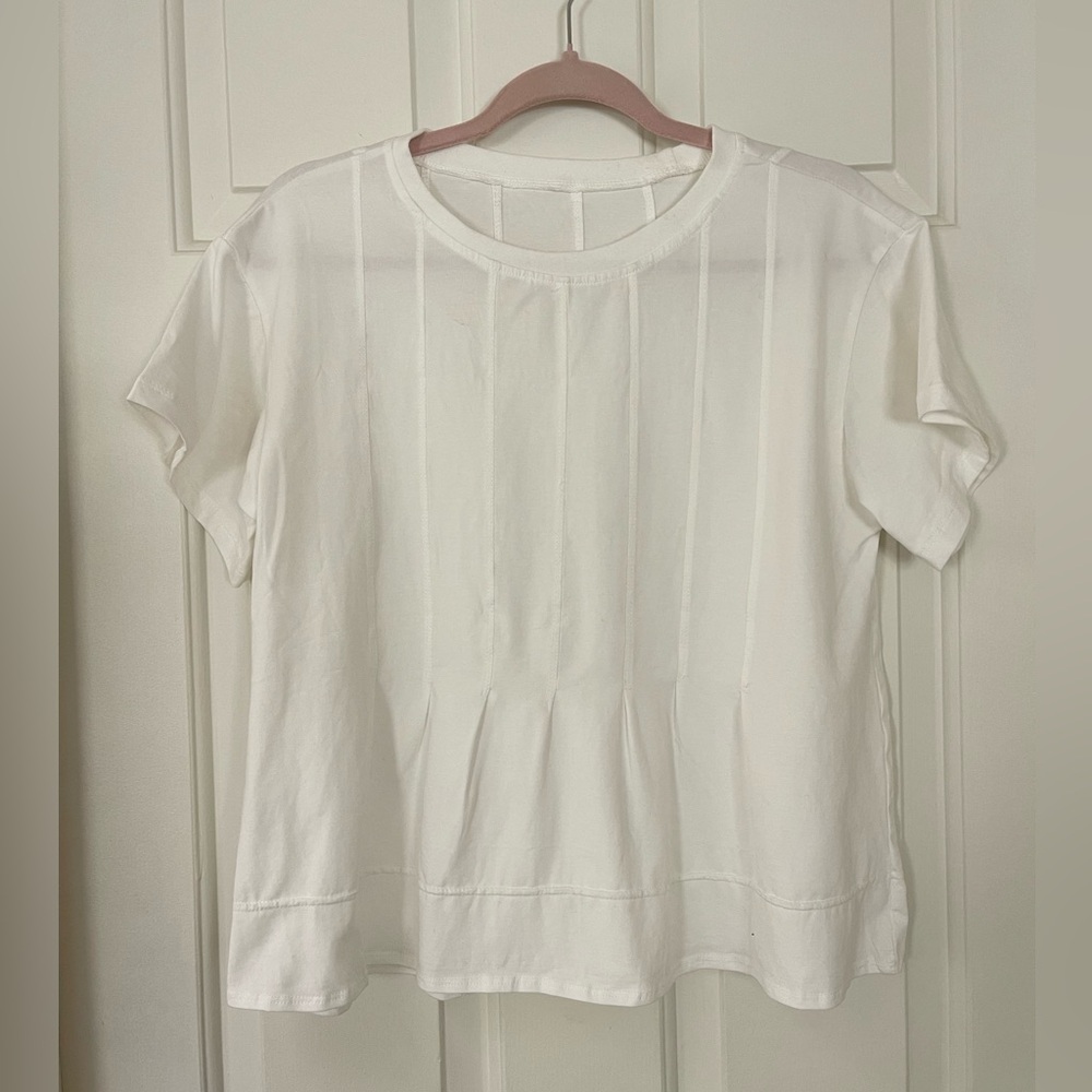 NWT WHITE CROP TUNIC TOP-S - Picture 9 of 14